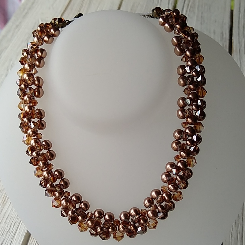 Topaz SWAROVSKI/Brown Fashion Pearl Necklace
